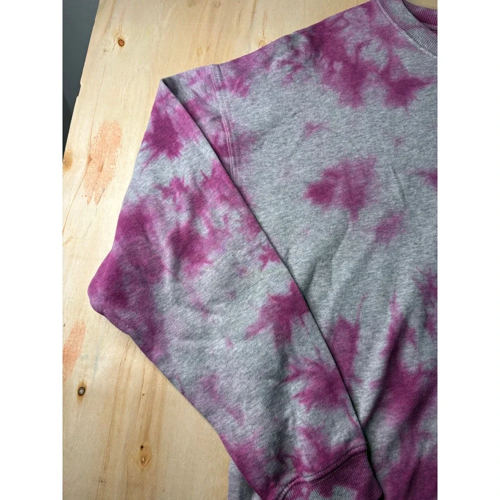 Wild Fable Purple Tie Dye Crewneck Sweatshirt Gray Oversized Pullover Medium